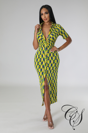 Alysia Geometric Print Dress