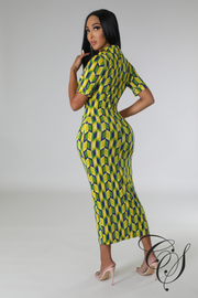 Alysia Geometric Print Dress