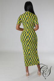 Alysia Geometric Print Dress