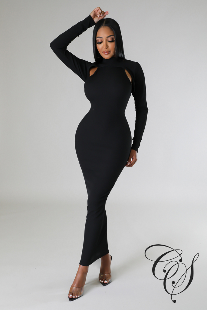 Kimmy Cut Out Detail Long Sleeve Bodycon Dress – Designs By Cece Symoné