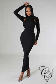 Kimmy Cut Out Detail Long Sleeve Bodycon Dress