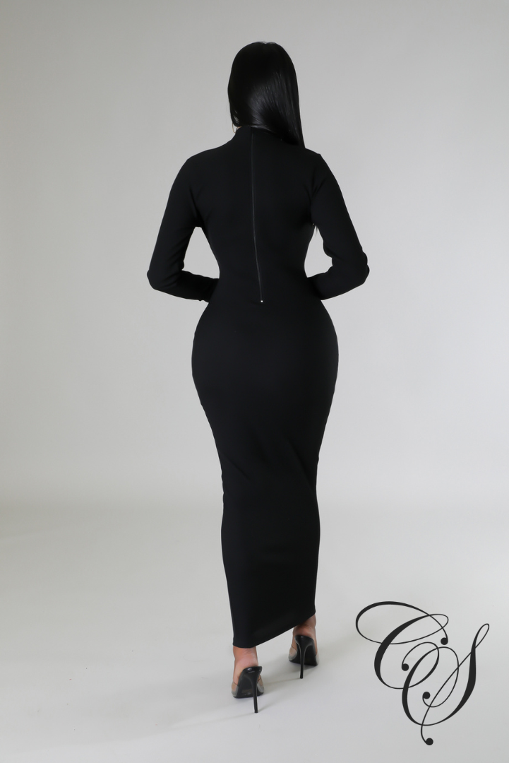 Kimmy Cut Out Detail Long Sleeve Bodycon Dress