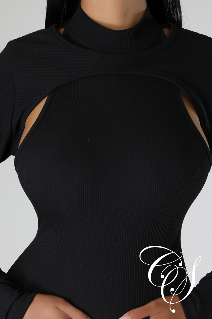 Kimmy Cut Out Detail Long Sleeve Bodycon Dress