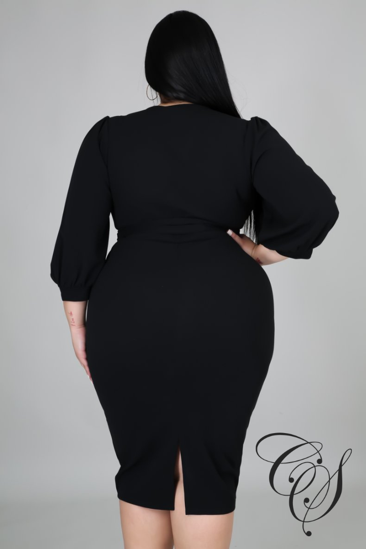 Ronja Balloon Sleeve Midi Dress