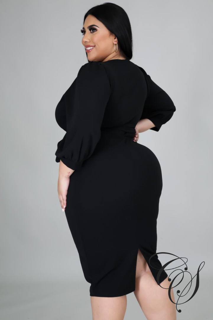 Ronja Balloon Sleeve Midi Dress