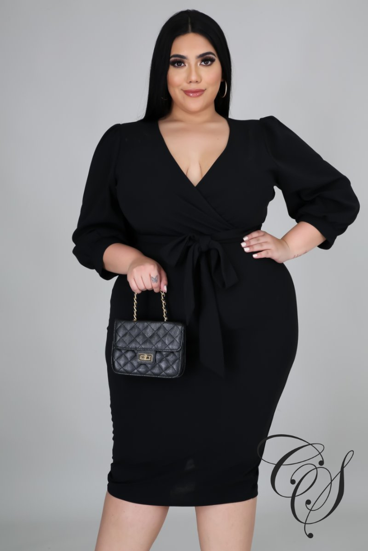 Ronja Balloon Sleeve Midi Dress
