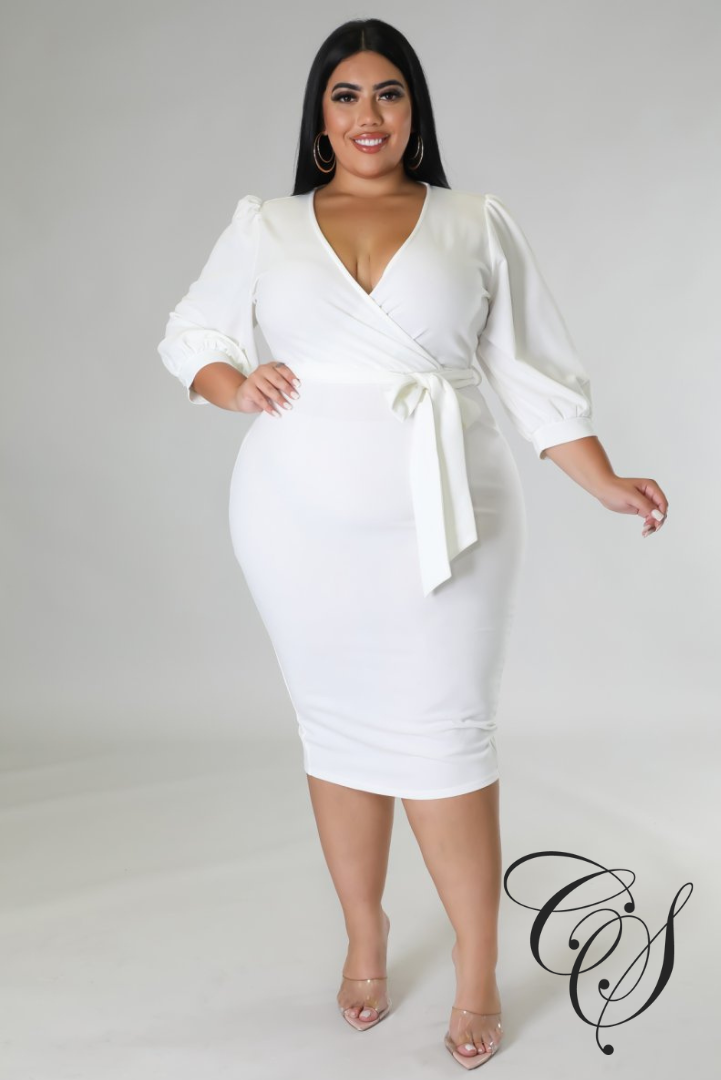 Ronja Balloon Sleeve Midi Dress