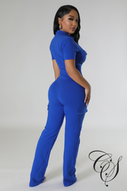 Xavia Zip Front Collar Detail Jumpsuit