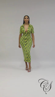 Alysia Geometric Print Dress