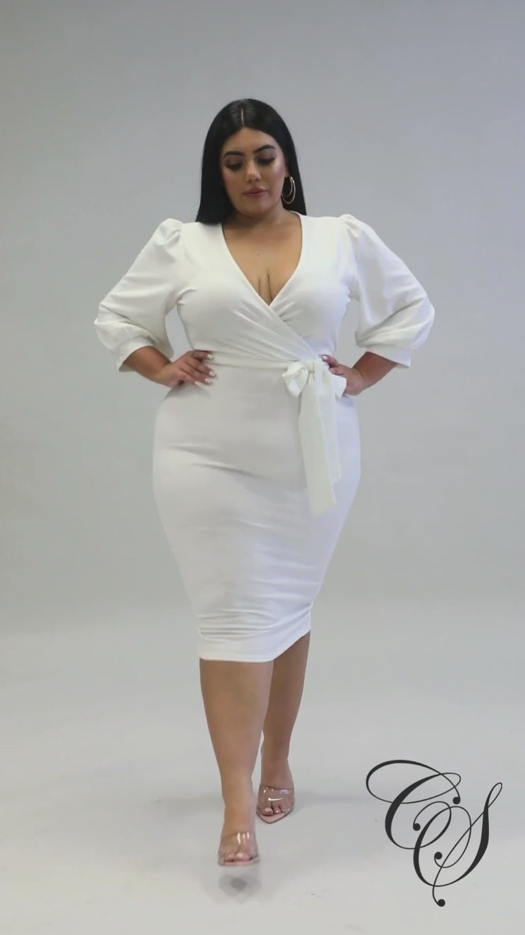 Ronja Balloon Sleeve Midi Dress