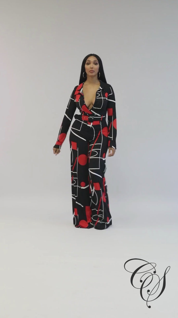 Tori Abstract Print Jumpsuit