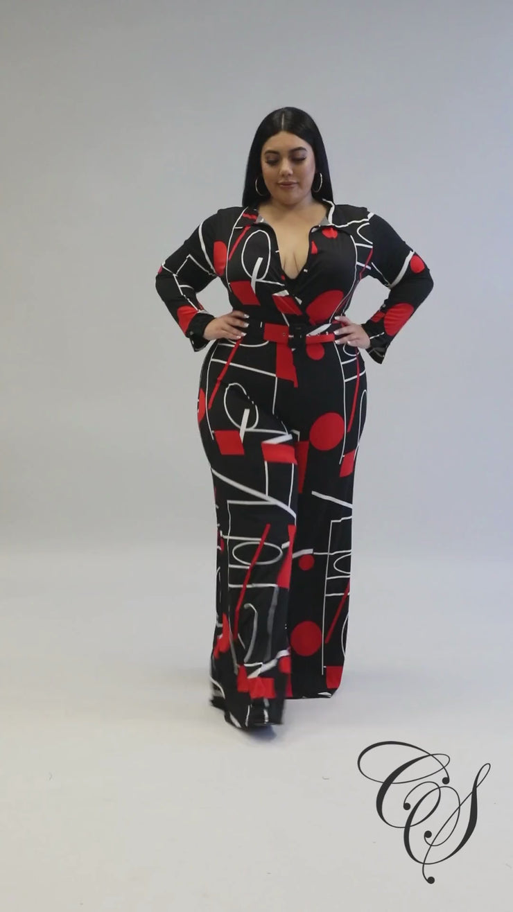 Tori Abstract Print Jumpsuit