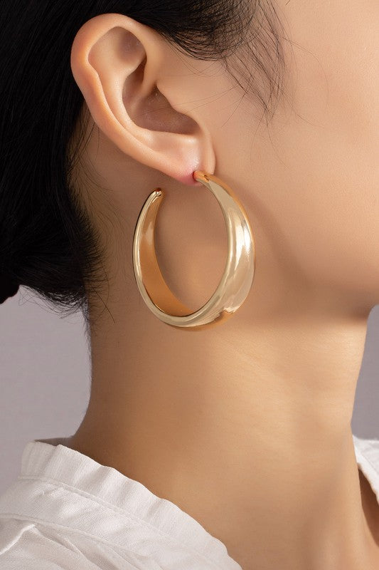 Missy Large Hollow Puffy Hoof Earrings