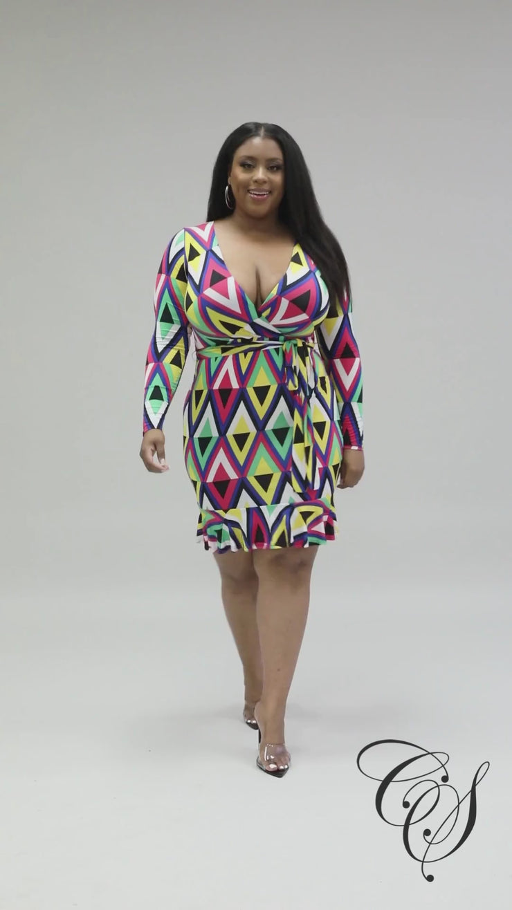 Gwyneth Multi Abstract Print Dress