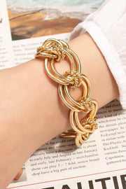Double layer chunky chain bracelet toggle closure