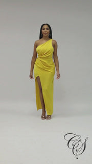 Linda Satin One Shoulder Dress