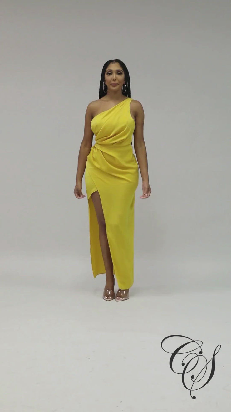 Linda Satin One Shoulder Dress