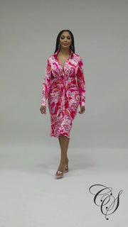 Phoebe Paisley Print Satin Dress