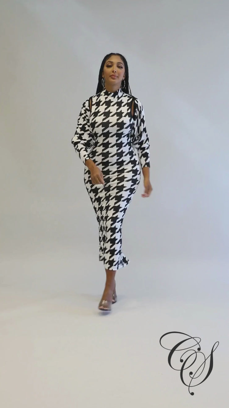 Johan Houndstooth Dress Set