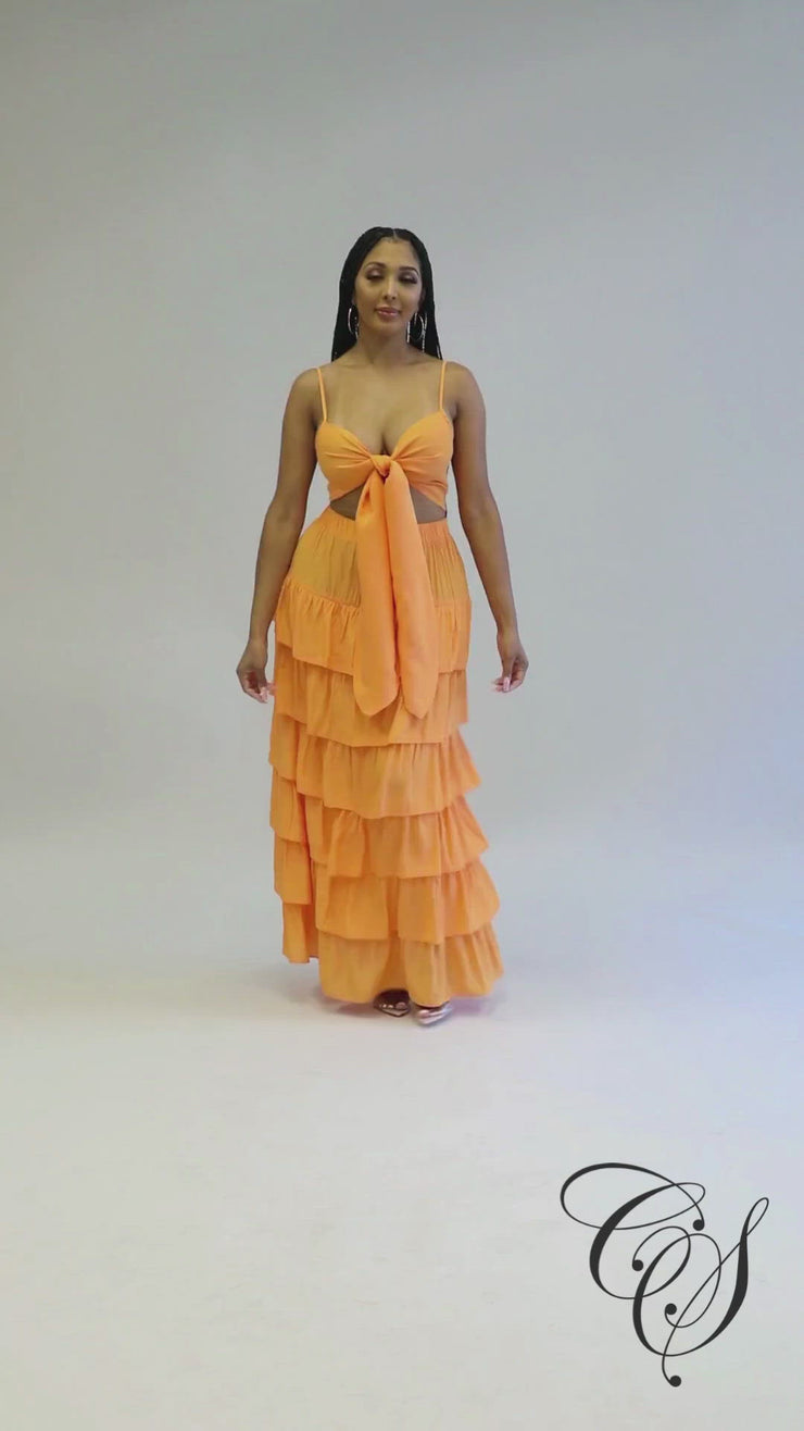 Jace Ruffle Tiered Maxi Skirt Set