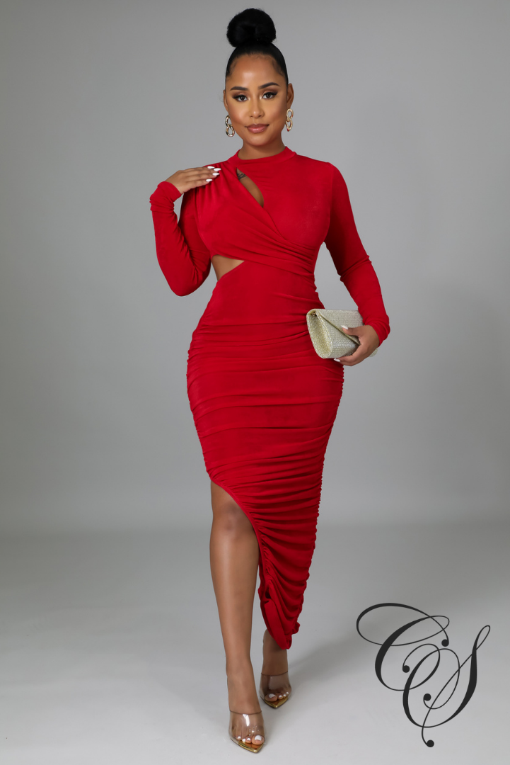 Abby Cut Out Long Sleeve Maxi Dress