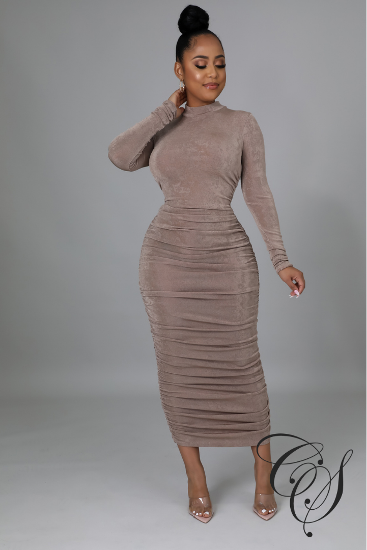 Adessia Long Sleeve Mock Neck Maxi Dress – Designs By Cece Symoné