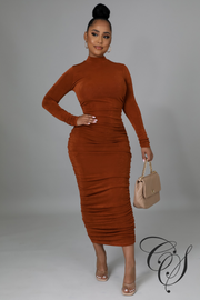 Adessia Long Sleeve Mock Neck Maxi Dress