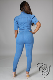 Agatha Bodycon Denim Jumpsuit
