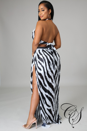 Ailani Zebra Print Maxi Dress
