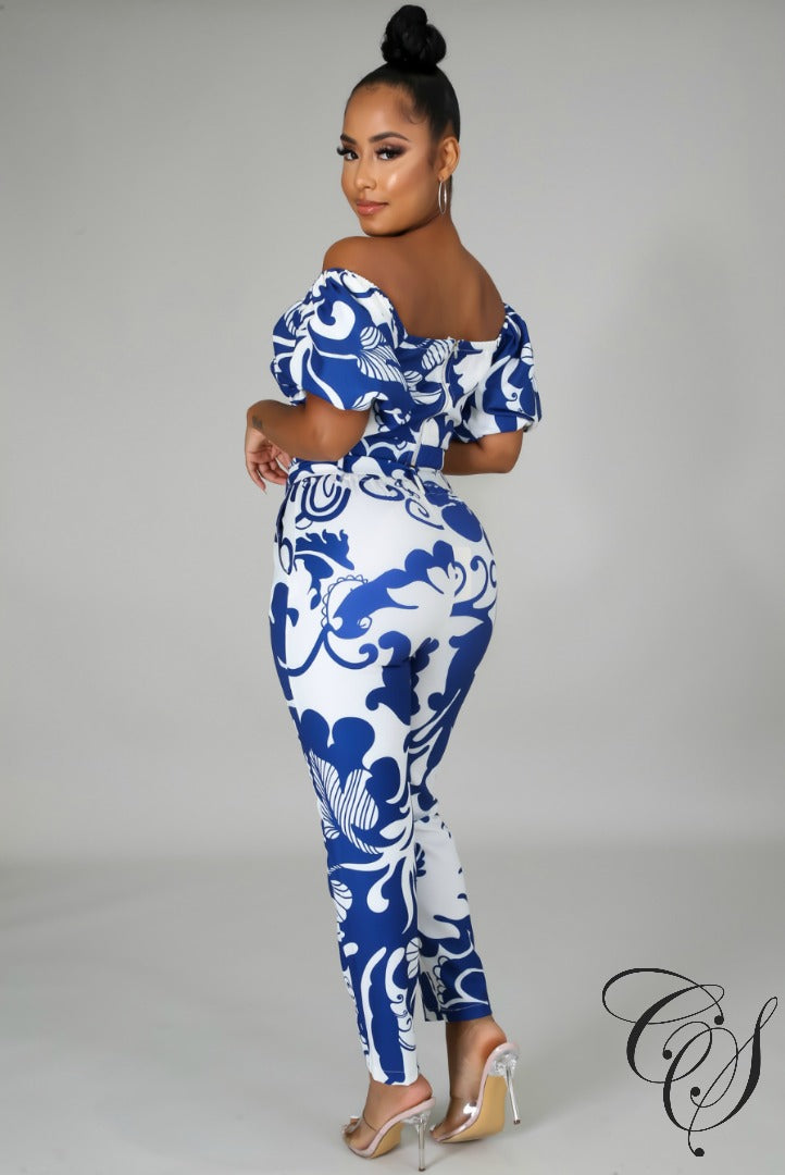 Alivia Off Shoulder Puff Sleeve Top and Pants Set