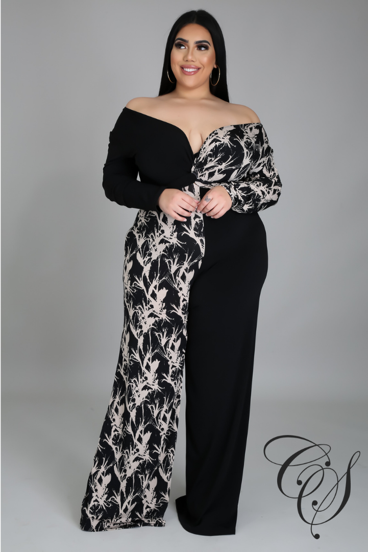 Andra Monochrome Abstract Jumpsuit