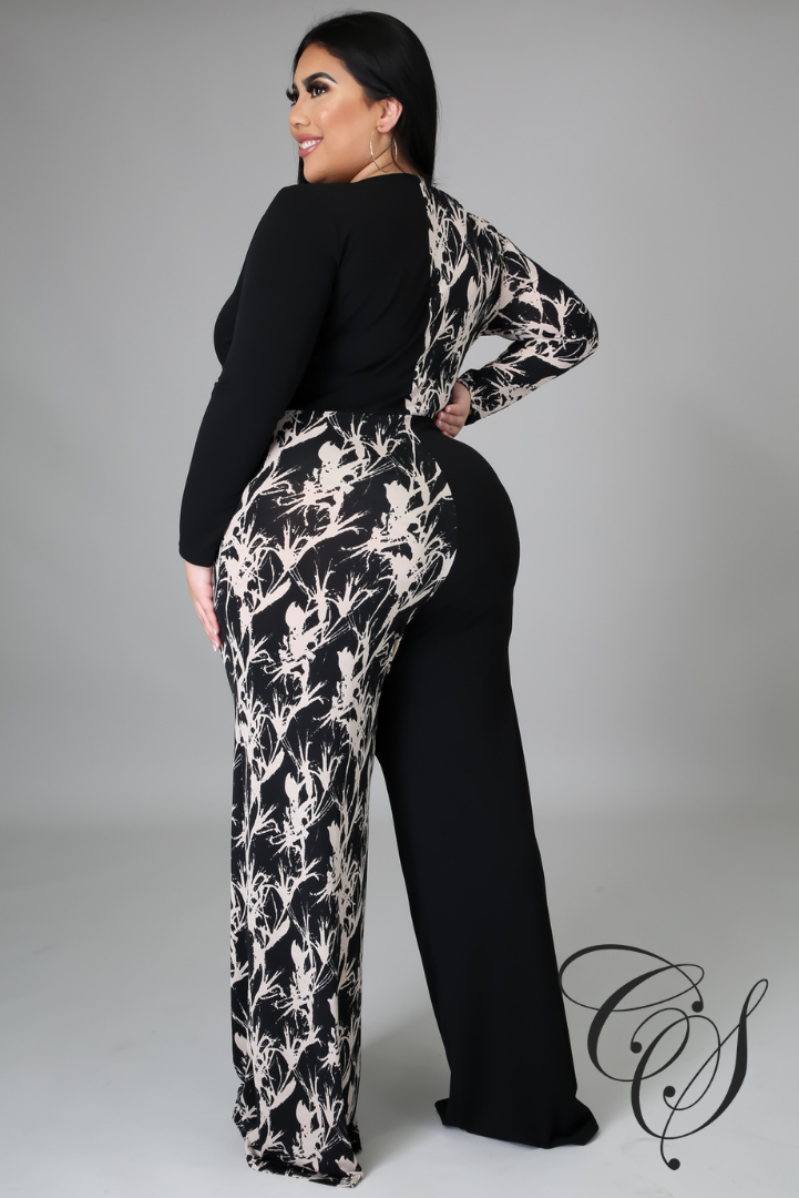 Andra Monochrome Abstract Jumpsuit