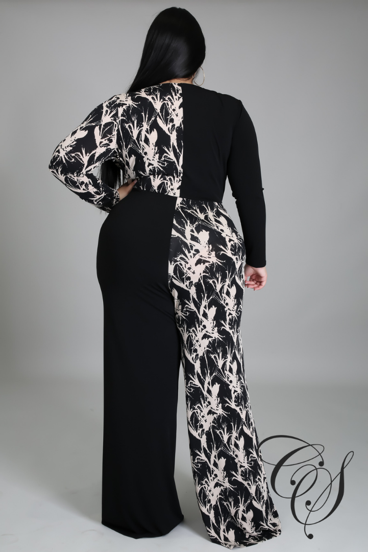 Andra Monochrome Abstract Jumpsuit