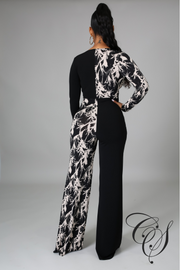 Andra Monochrome Abstract Jumpsuit
