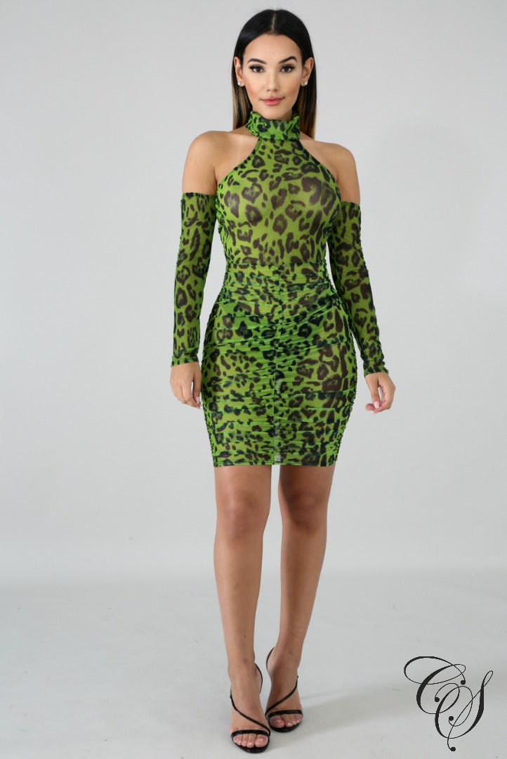 Aria Cheetah Mesh Bodycon Dress, Dresses - Designs By Cece Symoné