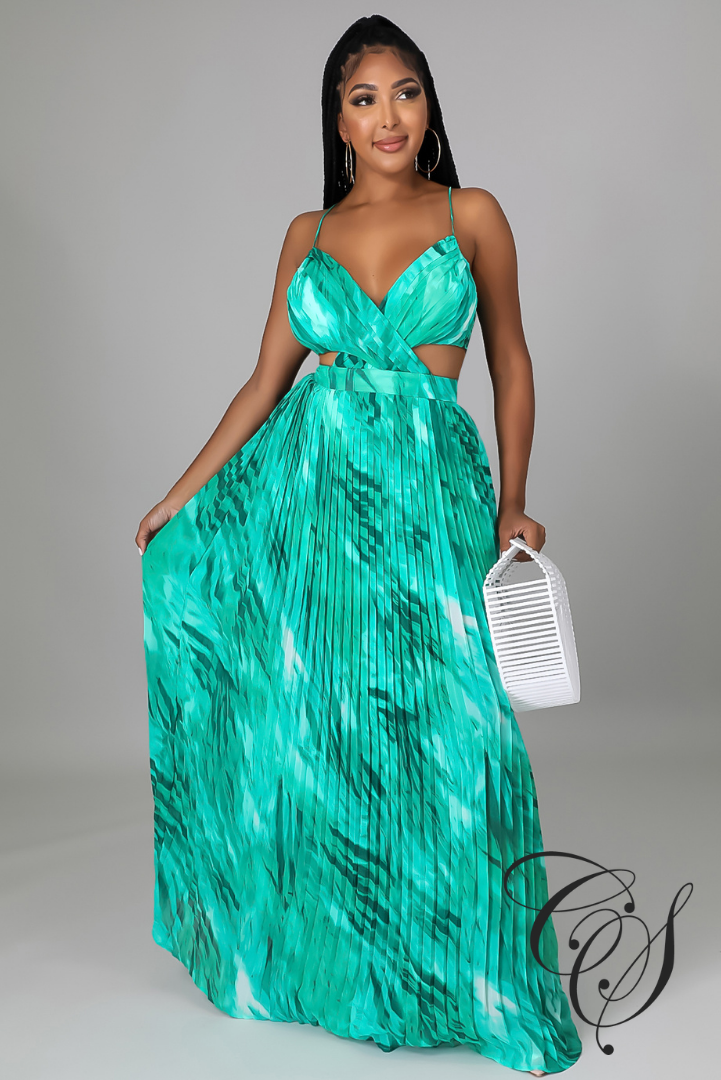 Arlette Waist Tie Back Maxi Dress