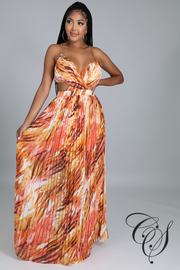 Arlette Waist Tie Back Maxi Dress