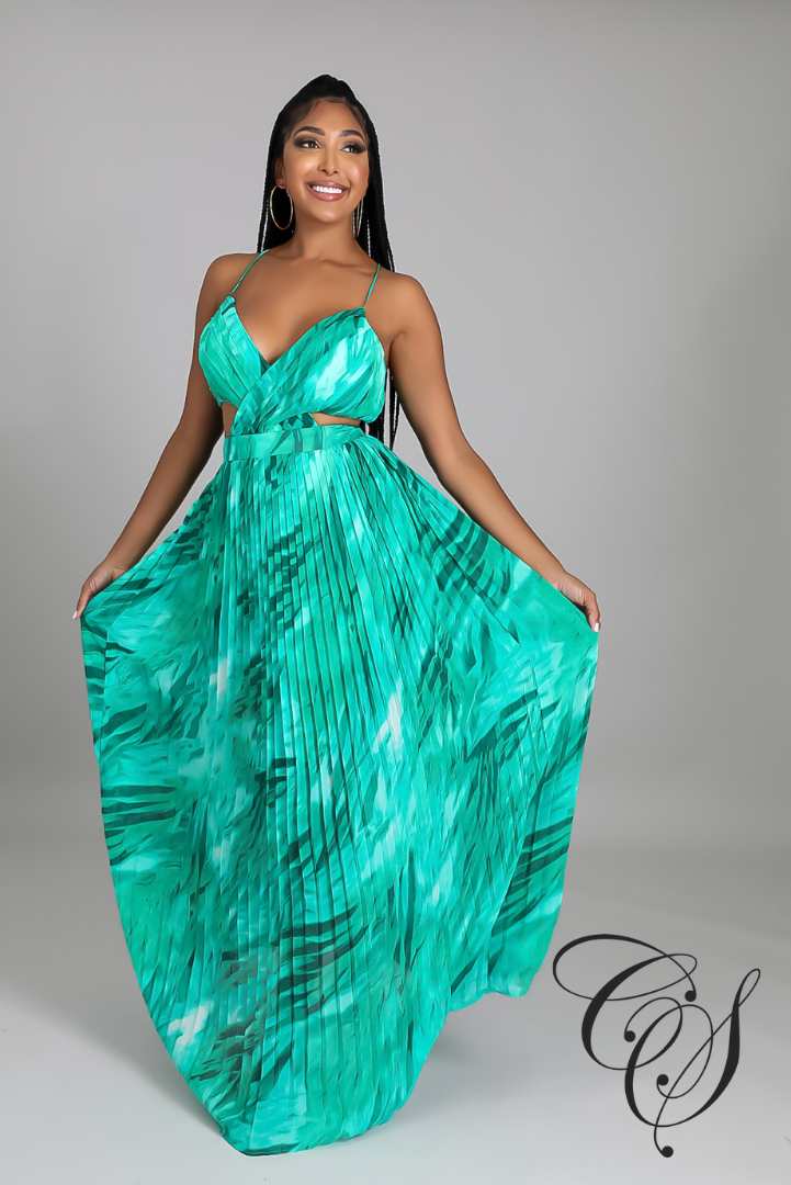 Arlette Waist Tie Back Maxi Dress