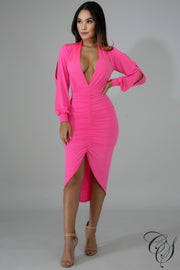 Avery Slit Scrunch Midi Dress, Dresses - Designs By Cece Symoné