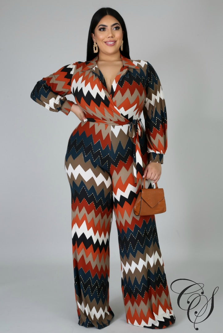 Aylen Chevron Zag Jumpsuit, Jumpsuit - Designs By Cece Symoné