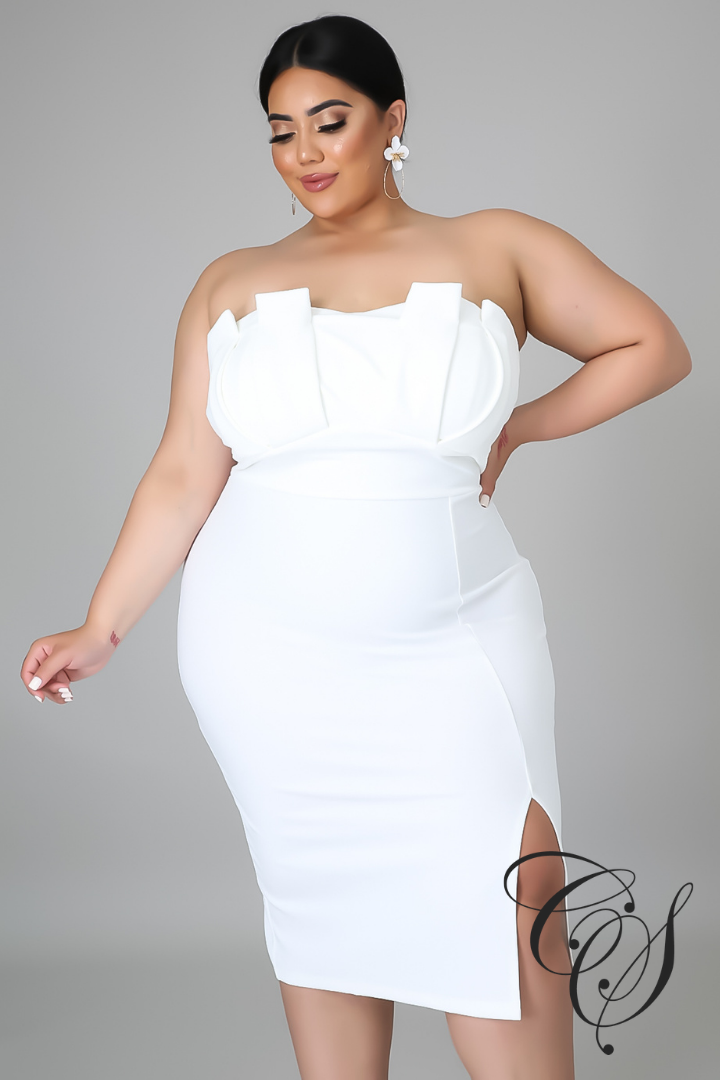 Becca Strapless Midi Dress