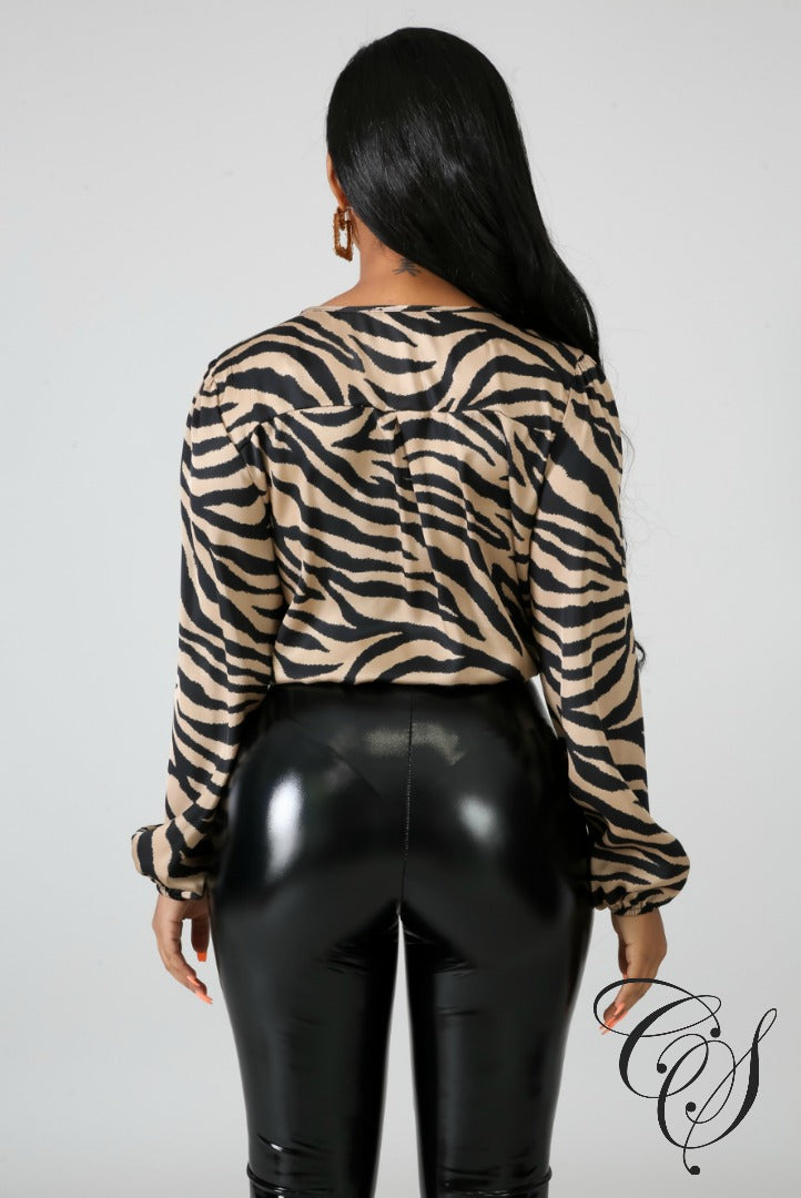 Bethany Wild Stripes Bodysuit, Top - Designs By Cece Symoné