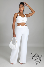 Blakely Crop Top with Side Cut Out Pant Set