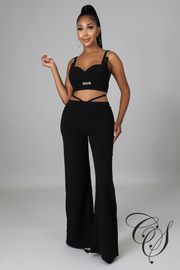 Blakely Crop Top with Side Cut Out Pant Set