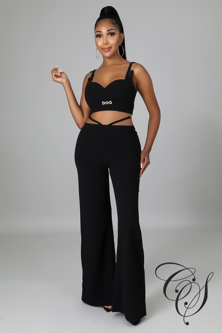 Blakely Crop Top with Side Cut Out Pant Set