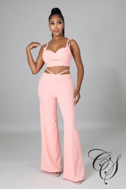 Blakely Crop Top with Side Cut Out Pant Set