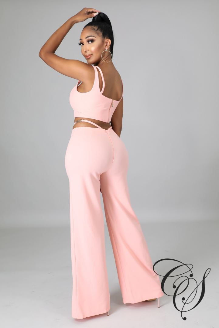 Blakely Crop Top with Side Cut Out Pant Set