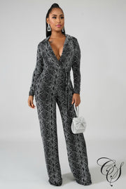 Bonnie Snakeskin Jumpsuit, Jumpsuit - Designs By Cece Symoné