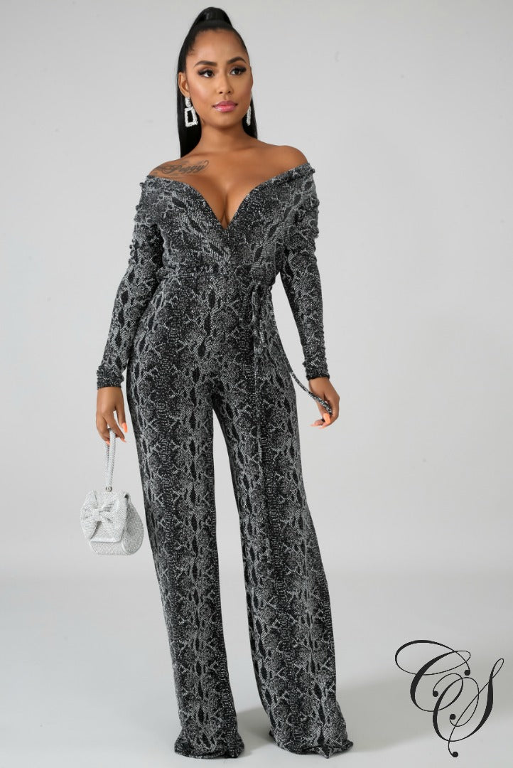 Bonnie Snakeskin Jumpsuit, Jumpsuit - Designs By Cece Symoné