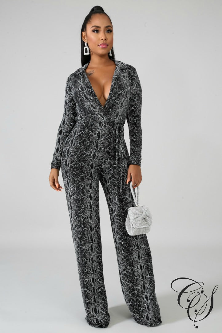 Bonnie Snakeskin Jumpsuit, Jumpsuit - Designs By Cece Symoné